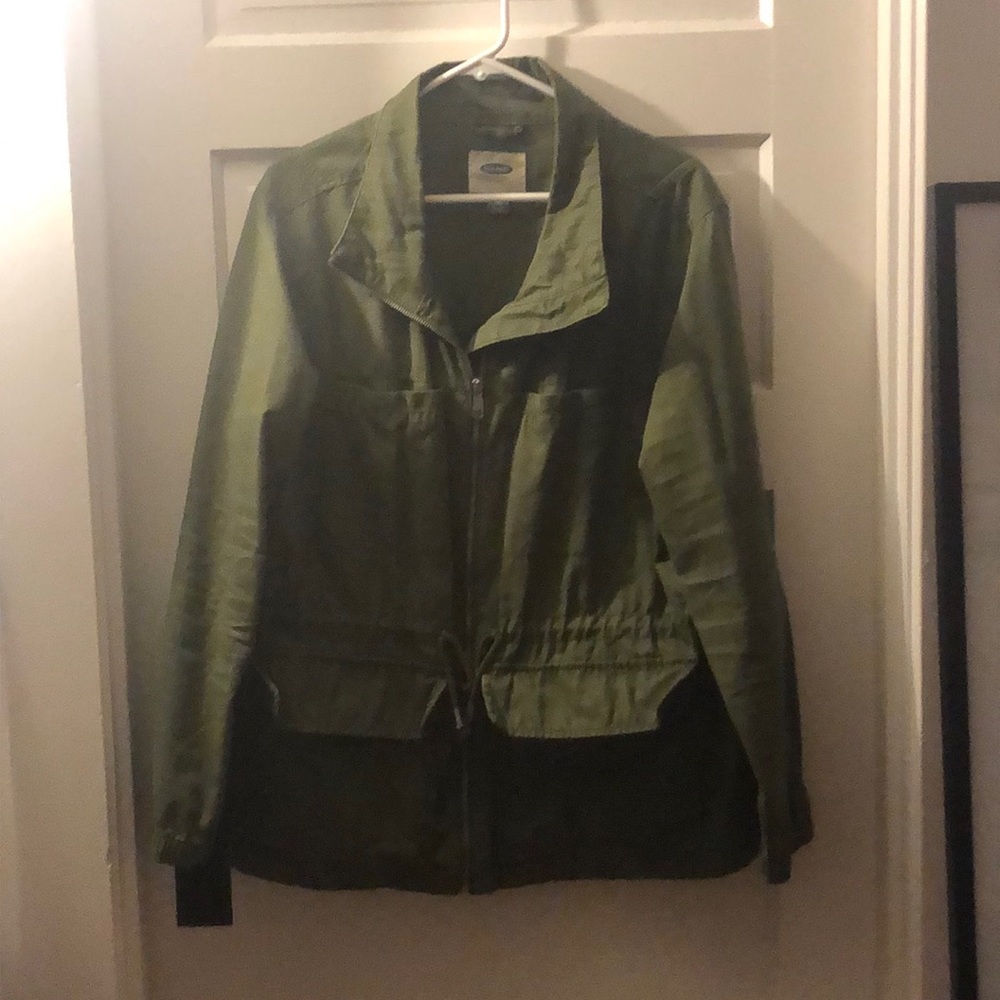 Army green zip up jacket